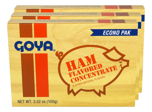 Goya Concentrado Con Sabor A Jamon, 3.52 Onzas (paquete De 3