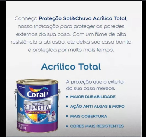 Coral Sol E Chuva Acrílico Total 16l Cinza Granito