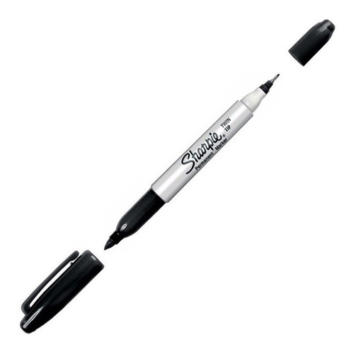 Marcador Permanente Sharpie Doble Punta Negro C/12 Piezas