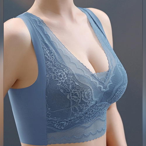 Sujetador Tipo Bandeau Sin Alambre De Encaje Para Mujer, 4 P