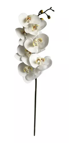 Kit Com 6 Orquídeas De Silicone Brancas Para Atacado