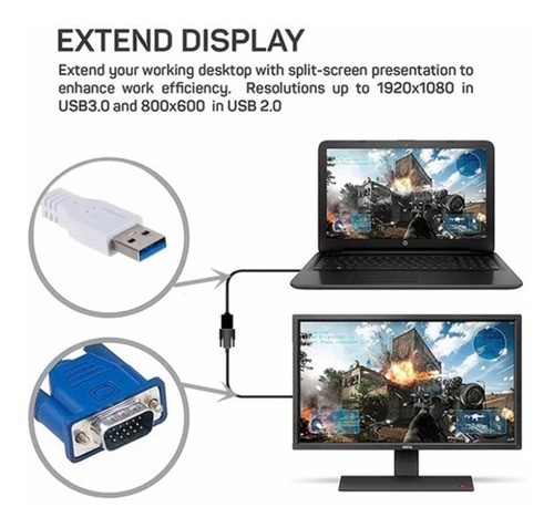 Imagen 3 de 3 de Adaptador Usb 3.0 A Vga