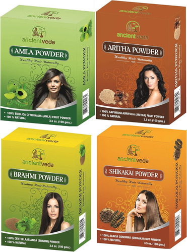 Amla Powder 100g, Brahmi Powder 100g, Shikakai Powder 1...