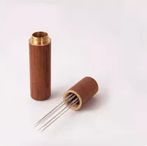 Comprar Wdt Distribuidor De Café De 6 Agujas Acero Barista Madera 