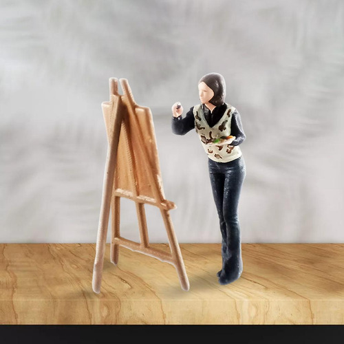 Pintor Modelo De Personas En Miniatura 1:64 Decoración De