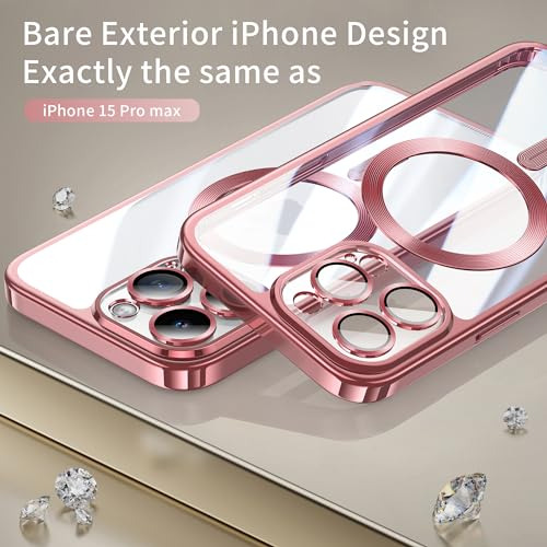 Funda Para iPhone 15 Pro Rosa Dorado Silicon