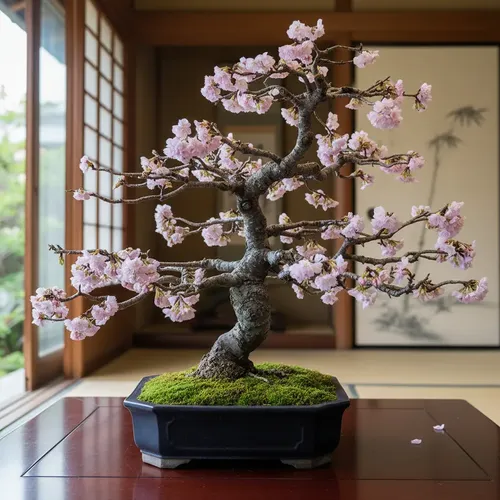 Japanese Cherry Blossom 4本 Bonsai Sakura Anã Cerejeira Linda Com Flores A Pronta Entreg