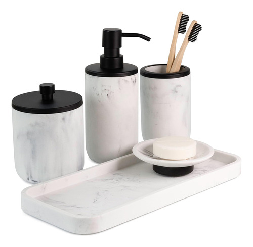 Set Accesorios De Baño L Mki White Marble