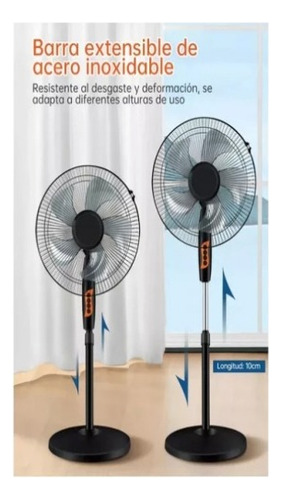 2 Ventiladores Pedestal 16 Pulgadas , 3 Velocidades 1.21 M 50hz Negro Gris Plástico 5