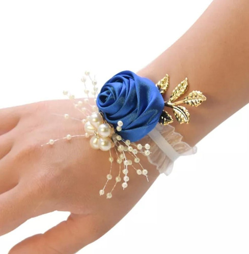 Pulsera De Mano Flor Rosa Corsage Damas Honor Novias Muñeca