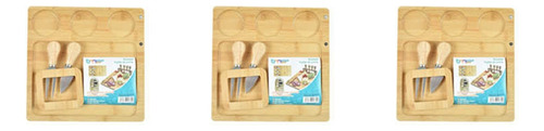  Pack 3 Tabla Para Quesos Picoteo De Madera De Bambú