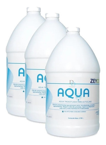 Agua Tridestilada Para Autoclave Zeyco ( 3 Galones  )