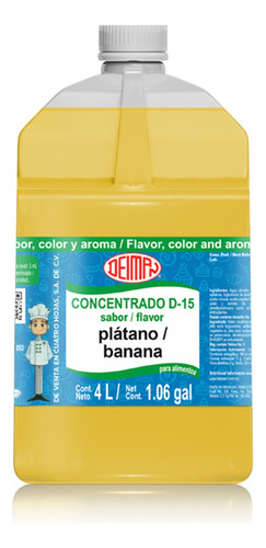 Concentrado Saborizante Sabor Platano D-15 Deiman 4 L.