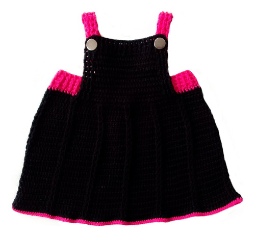 Vestido Tipo Overol De Hilo Algodón Tejido Crochet
