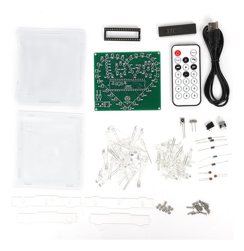 Kit De Control Remoto Stc51 De Un Solo Chip Dc4.5-5v En Form