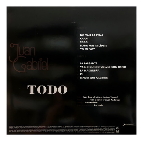 Juan Gabriel Todo Lp Vinyl