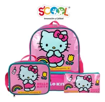 Comprar Set Mochila + Lonchera + Cartuchera Hello Kitty Scool