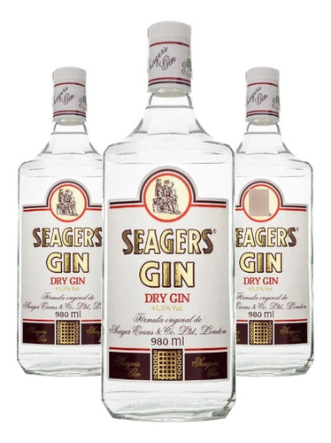 Gin Seager's 1 Litro (3 Garrafas)