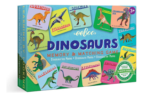 Eeboo Dinosaurs Little Memory And Matching Game, 3 Años