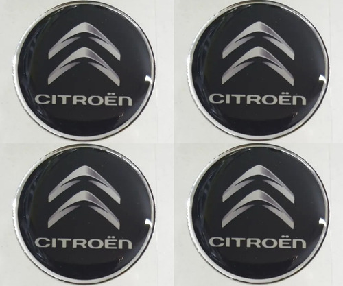 Kit X4 Logo Adhesivo Citroen Centro Llanta 49 55mm Amato