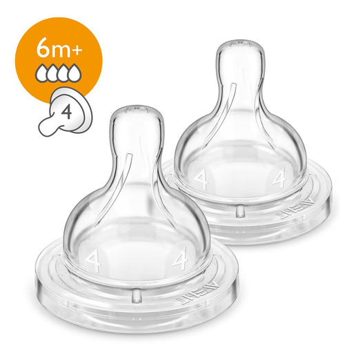 2 Tetinas De Flujo Recién Nacido Anti- Cólicos Avent 6m +