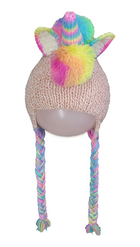 Gorro Con Orejeras Y Trenzas Tipo Unicornio Para Niña
