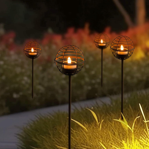 Luces Solares De Hierro Óxido Para Caminos Al Aire Libre