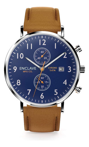 Enclave Pilot 41 - Reloj Cronografo De Cuarzo De Acero Inoxi