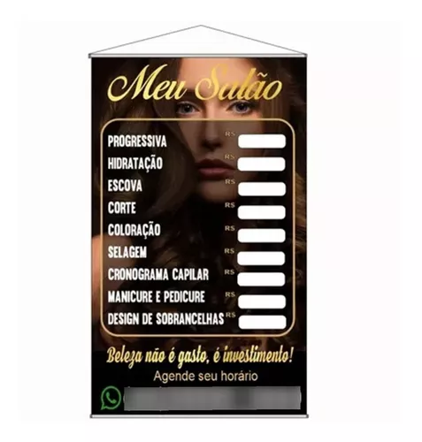 Banner Salão de Beleza Tratamentos Diversos com Contato Preto