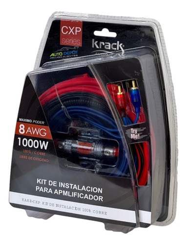 Kit De Instalacion Amplificador Cal 8 Krack 100% Cobre 1000w