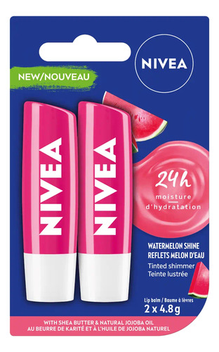 Bálsamo Labial Pack X 2 Watermelon Shine Lip Balm | Nivea 