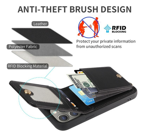 Funda For iPhone 16/15/14/13/12/11, Con Tarjetero Y Correa