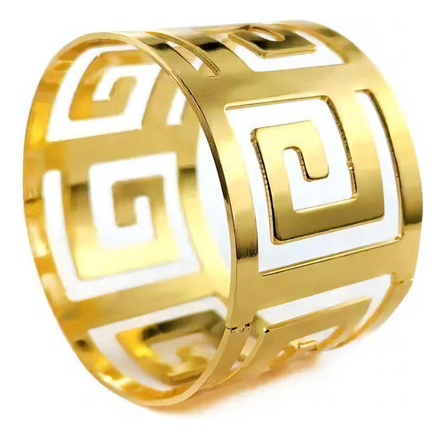 Porta Guardanapo Metal Redondo Dourado 4.5cm - 6 Peças