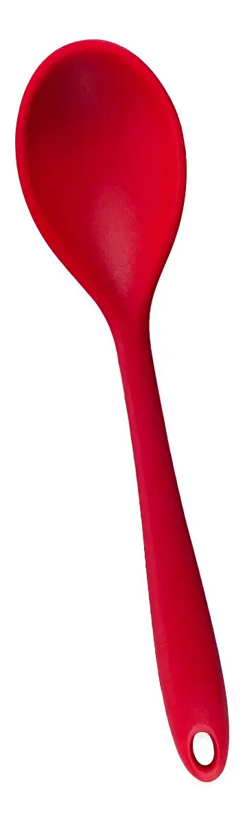 Colher de Silicone SQ Só Qualidade 28cm Cabo Vermelho Cozinha