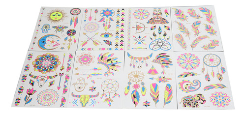 Pegatinas De Tatuaje Pegatinas De Tatuaje De Neón 8 Piezas