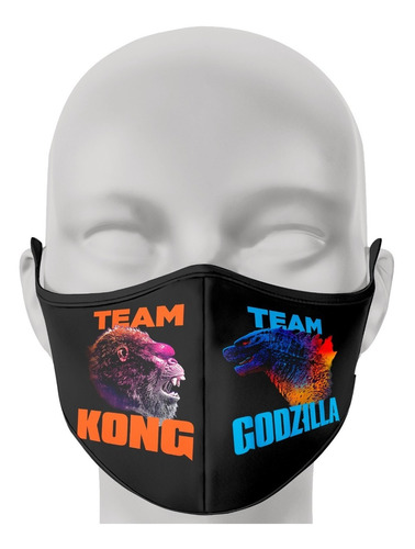 Barbijos Tapabocas Team Godzilla Vs Team Kong