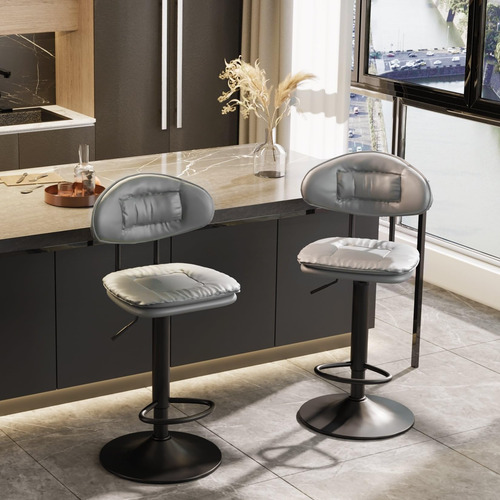 Taburete De Bar Ergonómico Ajustable Giratorio Juego De 2