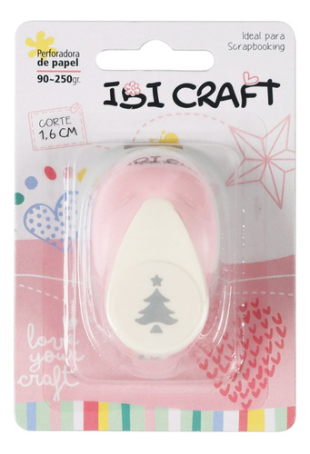 Perforadora Artistica 16 Mm Arbol De Navidad Ibi Craft Color Rosa y Blanco