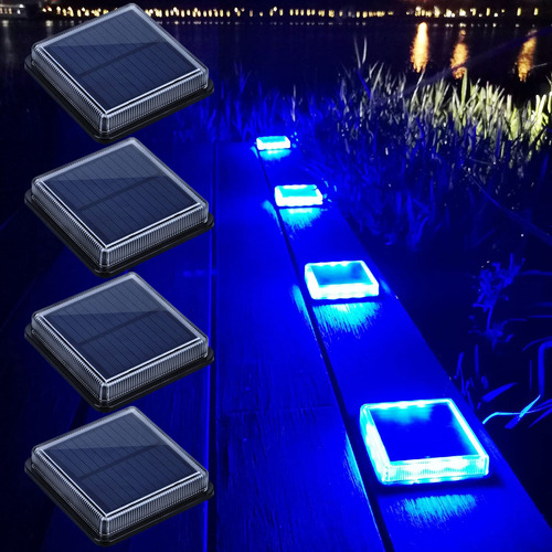 Lacasa Paquete De 4 Luces Solares Azules Para Cubierta, Luce