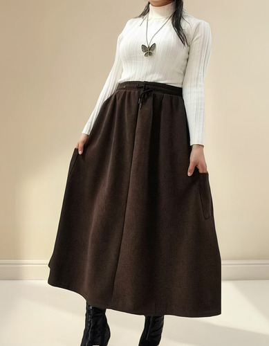 Falda Larga Cotelle Diseño Karina Moda Mujer