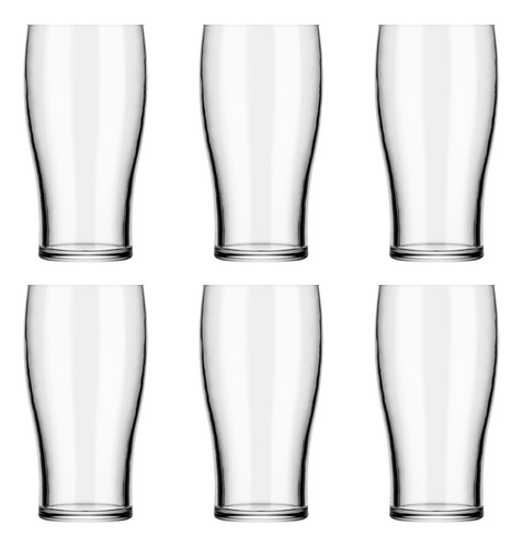 Vaso Cerveza 570 Ml Vidrio Folk Nadir Kit Por 6