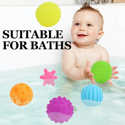 6 Pcs Pelotas Sensoriales Didácticas Para Bebé Con Texturas