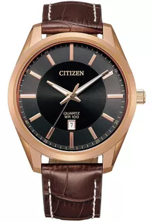 Reloj Citizen Quartz Analog Bi103304e Hombre Color de la malla Marrón Color del bisel Negro Color del fondo Negro