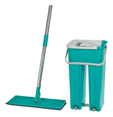 Rodo Flat Mop E Balde Lava E Seca Profissional Com 1 Refil