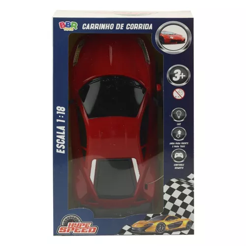 Carro Controle Remoto Corrida Hype Speed Vermelho - Bbr Toys