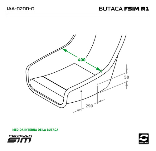 Imagen 3 de 8 de Butaca De Competicion Fsim R1 Para Simuladores Formula Sim