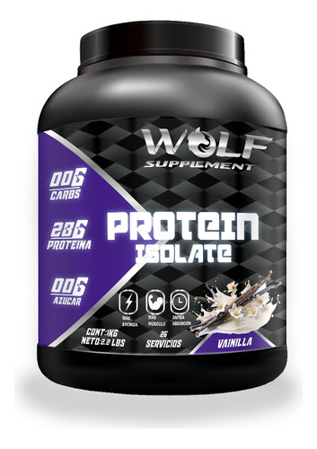 Proteína Whey Hs Hidrolizada Isolate Wolf 1kg 26 Servicios Vainilla