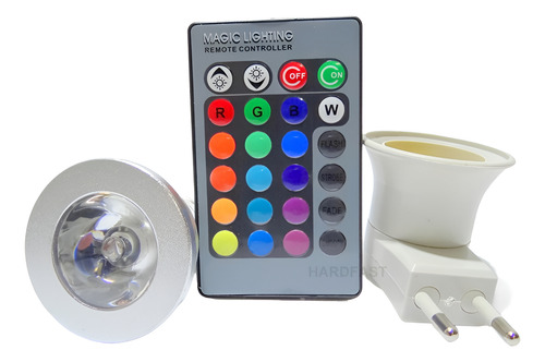 Âmpada Rgb Ed Spot 127/220V Cores Controle Adaptador 127/220V