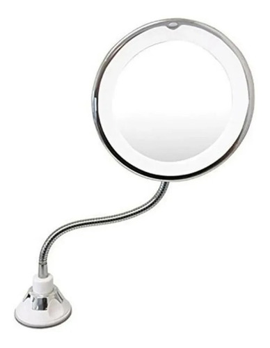 Espejo Sopapa Flexible Aumento X10 Ventosa Baño Cromado Luz