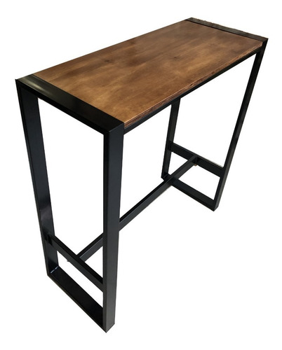 Mesa Barra Desayunador Industrial Hierro Madera 100x40 Cubo